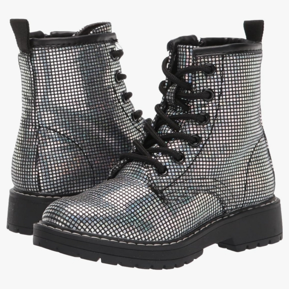 Steve Madden JBETTYY Black Chunky Combat Boots - Size 5 (Big Kid/Women's 5)